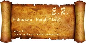 Eckbauer Renátó névjegykártya